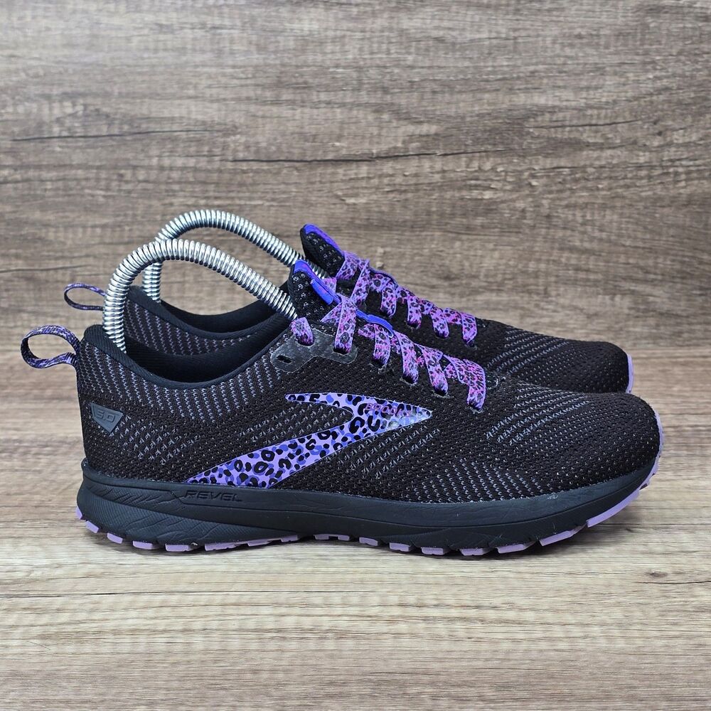 Brooks Revel 5 Women's Size 6.5 B Black Purple Running Shoes (1203611B087) READ*